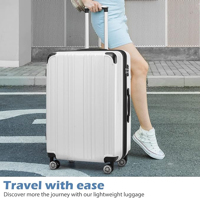 Coolife Luggage Expandable 5 Piece Sets PC+ABS Spinner Suitcase 20 inch 24 inch - Image 6