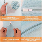 4-Piece Blue Large Durable Organic Cotton Mesh Laundry Bags - Image 5