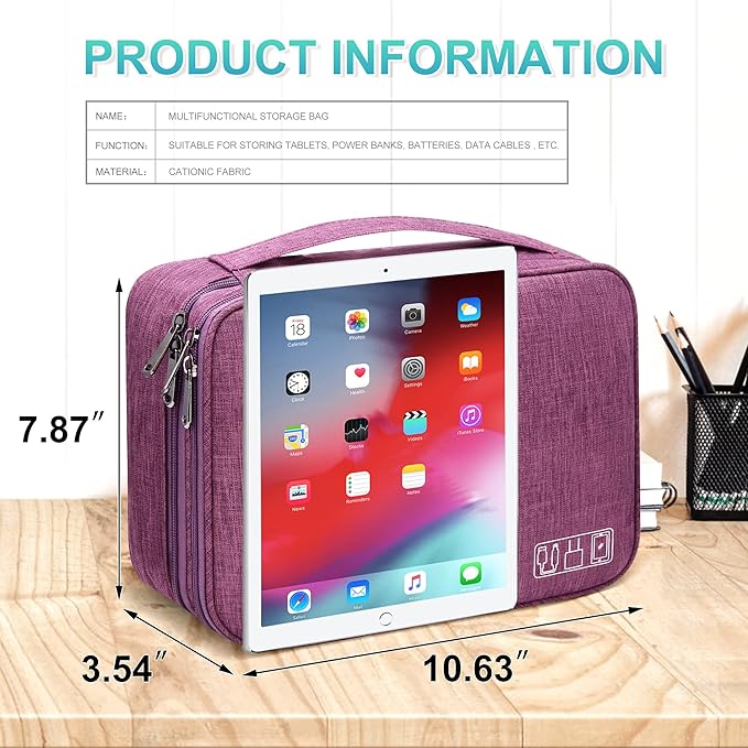 CILLA Electronics Organizer Travel, Travel Cord Organizer Case, Compact - Image 5