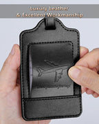 Teskyer Luggage Tags, 3 Pack PU Leather Luggage Tags - Image 7