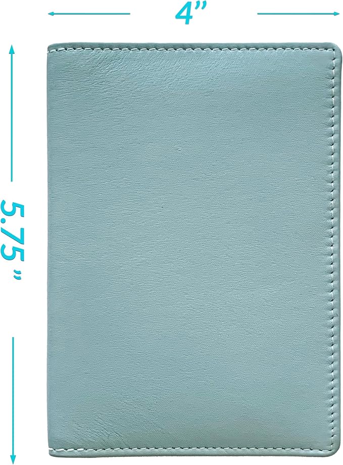 Personalized Monogrammed Chambray Leather RFID Passport Wallet - Image 4