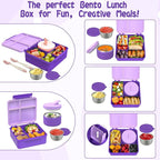 Kids Bento Lunch Box with 8oz Soup Thermo, Kids Leakproof Lunch Food Containers - Image 5