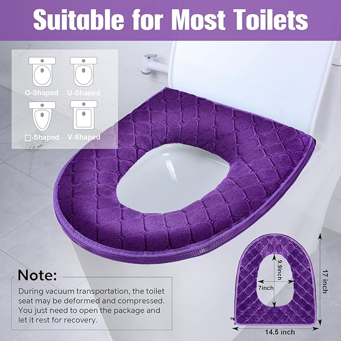 Riakrum 4 Pcs Toilet Seat Covers Pads - Image 2