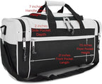 DALIX 21" Sports Duffle Bag Gym Travel Pack in White - Image 9