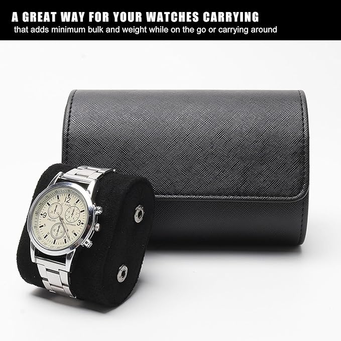 Longjet Watch Roll Travel Case for Men Portable Watches Organizer Box - Image 2