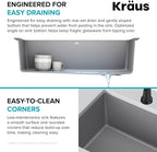 KRAUS Forteza 32-inch Undermount Single Bowl Granite Kitchen Sink in Grey - Image 8