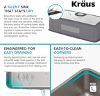 KRAUS Dex 33-inch Undermount 16 Gauge Stainless Steel Single Bowl Kitchen Sink - Image 6