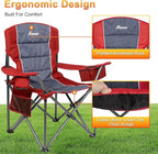 Romswi Oversized Camping Chairs, Heavy Duty Support 500 LBS, Padded Back & Arm - Image 4