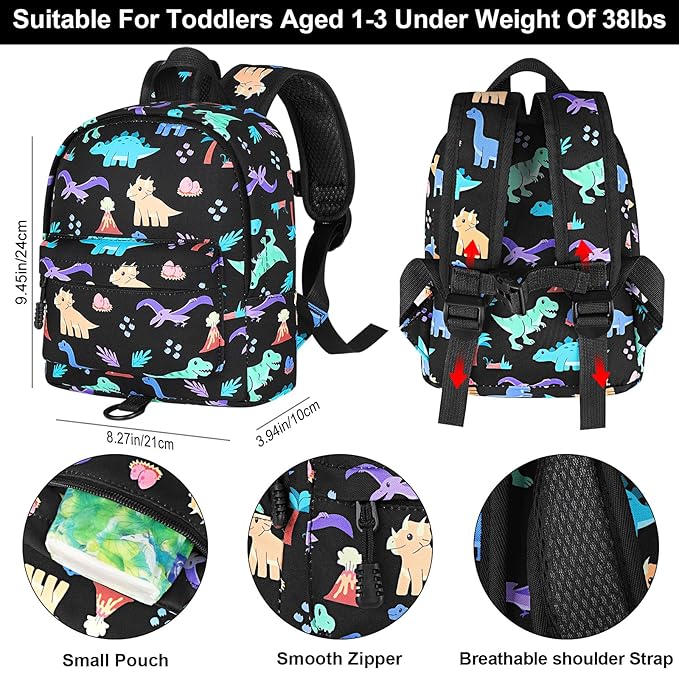 Accmor Toddler Backpack Leash, Cute Dinosaur Kids Backpack - Image 2