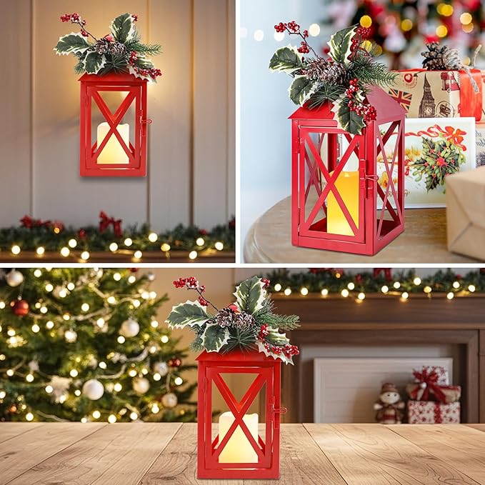 Christmas Lanterns Decorative Outdoor, Waterproof 14.2" Decorative Christmas - Image 4