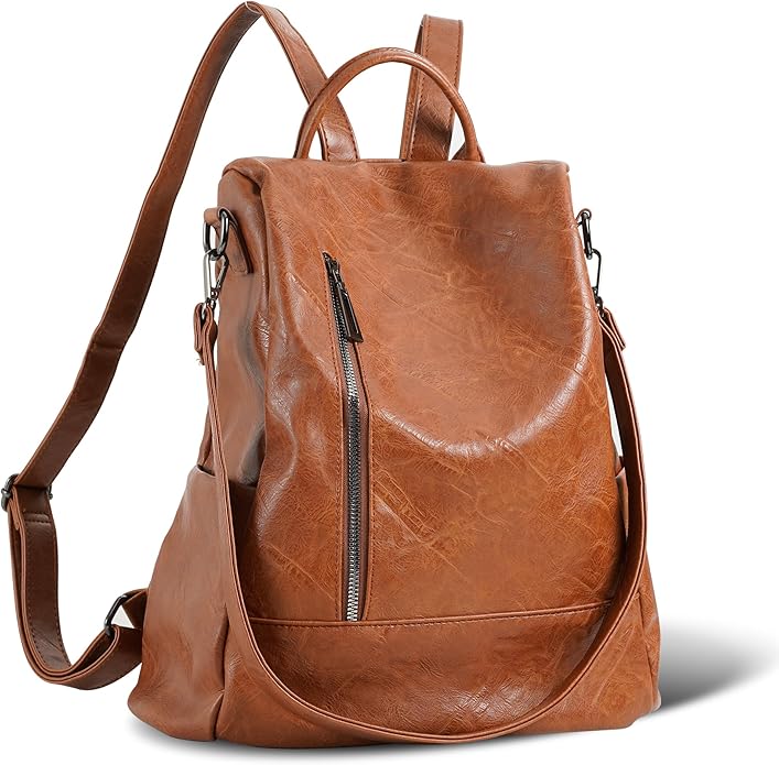 Women Backpack Purse PU Leather Anti-theft Casual Shoulder Bag Fashion Ladies - Image 3