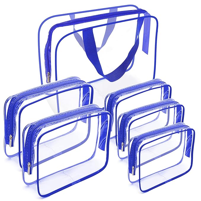 APREUTY Clear Makeup Bags, TSA Approved 6Pcs Cosmetic Makeup Bag Set Clear PVC by WelcometoAPREUTY