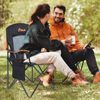 EMERIT 2 Pack Oversized Padded Camping Chair, 350LB Heavy Duty Quad Fold Chair - Image 2