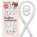 Kitsch Satin Heatless Curlers Set – Heatless Curls Overnight with 34" Hair Curler & 2 Satin Scrunchies, Comfortable No Heat Hair Curlers to Sleep In for Frizz-Free & Non-Damage Styling - Ivory