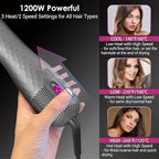 APOKE 3 in 1 Hair Dryer Brush Professional 1200W Powerful Ceramic Tourmaline 3 Heat/2 Speed Settings One Step Hair Dryer and Styler (Gray)