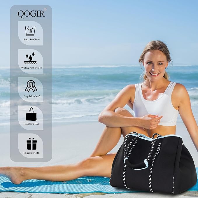 QOGiR Neoprene Multipurpose Beach Bag Tote - Image 3