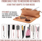BAREFOOT CARIBOU Hair Tools Travel Bag and Heat Resistant Mat for Flat Irons, Straighteners, Curling Iron, and Haircare Accessories, 2-in-1 design, with Interior Pockets, Portable Organizer