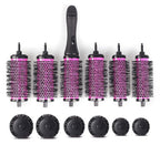 Round Brush for Blow Out - Round Hair Brush Set with Detachable Barrels Styling Tool, Roller with 6 Barrels 1 Handle, 3 Different Hair rollers to Create Your Hairstyle