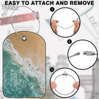 2 PCS Leather Luggage Tag for Suitcase Sea Waves and Sand Beach Scene Travel - Image 4