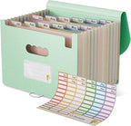 Accordion File Organizer, 12 Pockets Wheat Straw Expanding File Folder by EcoStash