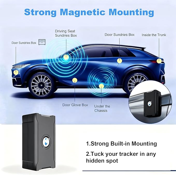 GPS Tracker for Vehicles Cars Long Battery Life to 90 Days, Strong Magnet - Image 3