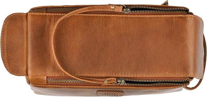 LEATHER VILLAGE Premium Leather Travel Toiletry Bag - Image 6