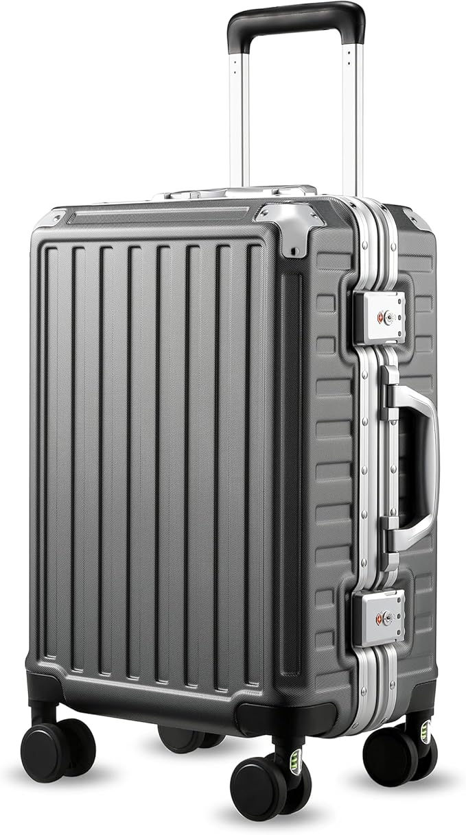 LUGGEX Carry On Luggage with Spinner Wheels, 20 Inch Aluminum Frame Zipperless by LuggeXLUGGAGE