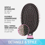 Conair Salon Results Hairbrush - Men and Women - Detangling Hair brush - ideal for curly or straight styles - features wire bristles and cushion Base - Pink/Black