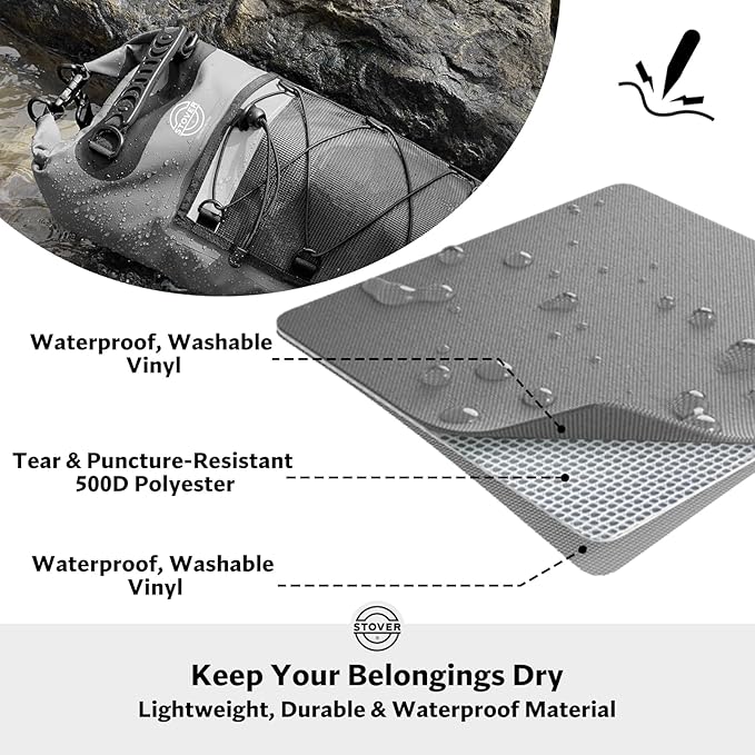 STOVER 5/10/25/30/40/55L Waterproof Backpack- Floating Dry Bag - Image 2