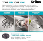 KRAUS Dex 17-Inch Undermount Single Bowl TRU16 Gauge Stainless Steel Kitchen - Image 8