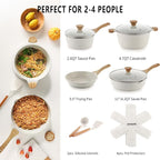 SENSARTE Nonstick Ceramic Cookware Set 13-Piece, Healthy Pots and Pans Set - Image 2