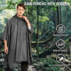 salamra Hooded Rain Poncho Waterproof Raincoat Jacket - Image 3