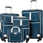 Coolife Luggage 4 Piece Set Suitcase Expandable TSA lock spinner softshell by COOLIFE