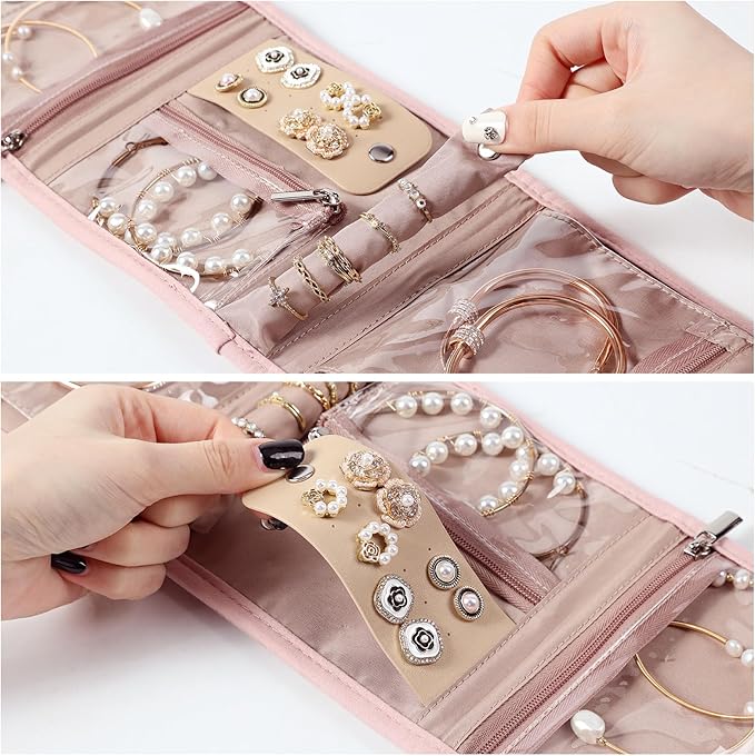 BELALIFE Travel Jewelry Case Organizer, Small Foldable Storage Roll - Image 3