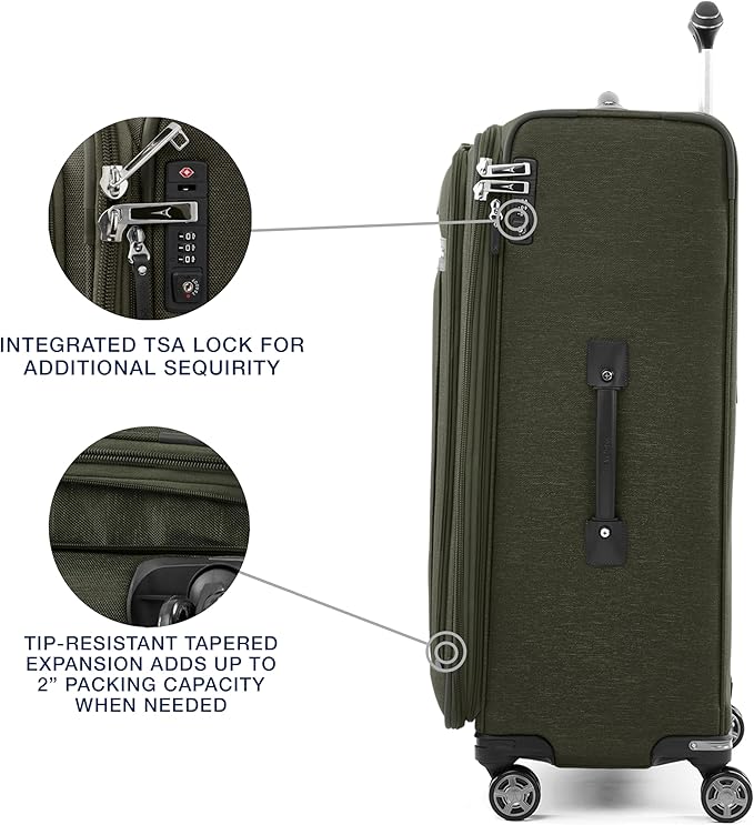 Travelpro Platinum Elite Softside Expandable Checked Luggage, 8 Wheel Spinner - Image 3