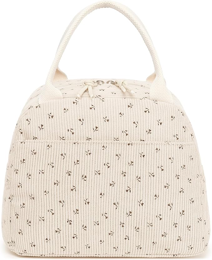 Bluboon Lunch Bag for Women Men Cute Corduroy Lunch Tote Bags Reusable by BLUBOON