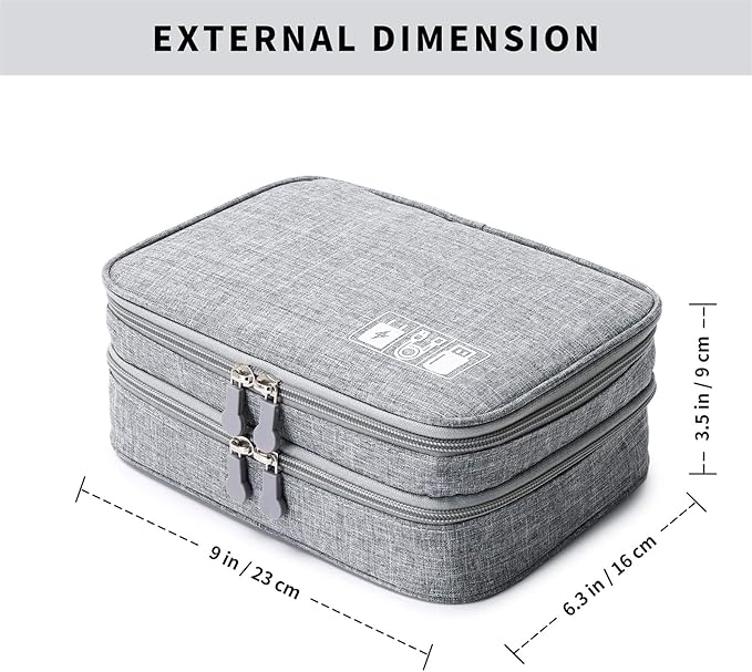 MIRLEWAIY Portable Electronics Accessories Organizer Bag Travel Charger Cable - Image 2