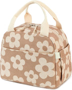 Bluboon Lunch Bag for Women Men Cute Corduroy Lunch Tote Bags Reusable - Image 9