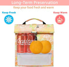 SUNNY BIRD Insulated Lunch Bag Rolltop Lunch Box Tote Bag - Image 2