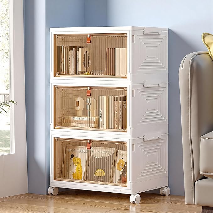 VECELO 3 Tier Stackable Storage Boxes by VECELO