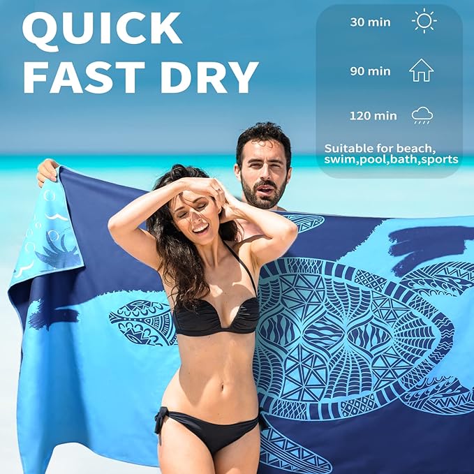 6 Pack Lightweight Thin Beach Towel Oversized 71"x32" Big Extra Large - Image 3
