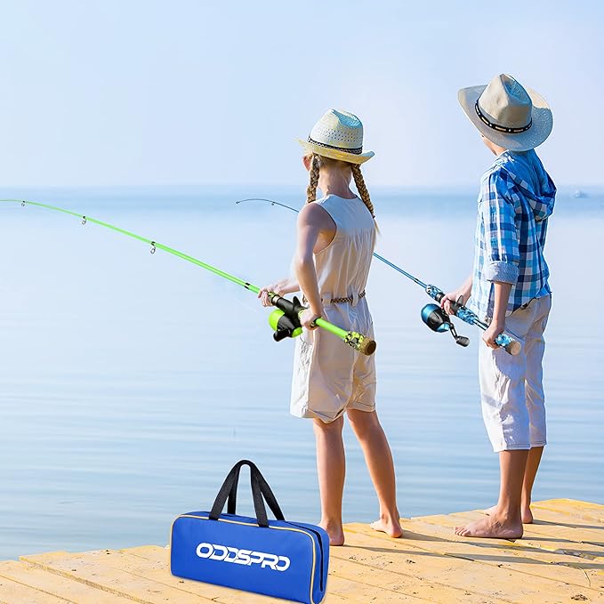 ODDSPRO Kids Fishing Pole Pink, Portable Telescopic Fishing Rod and Reel Combo - Image 6