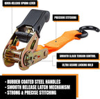 Cartman 1" x 15' Ratchet Tie Down up to 1500lbs 4pk in Carry Bag, - Image 4