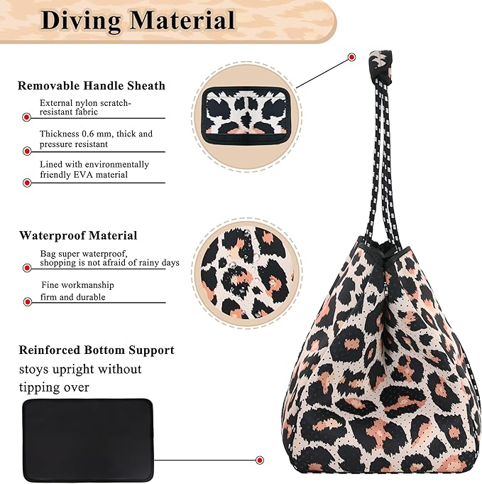 QOGiR Neoprene Multipurpose Beach Bag Tote - Image 4