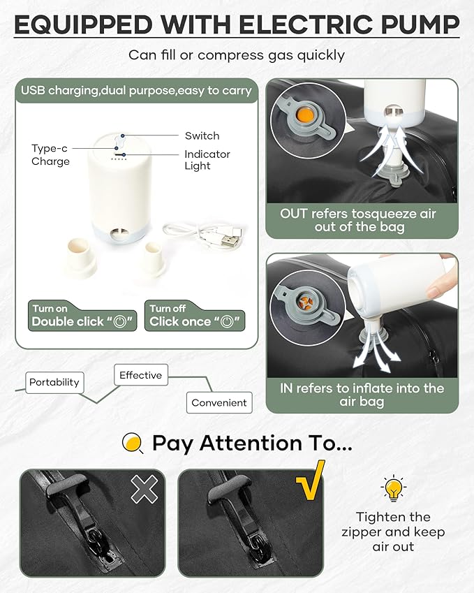 Vacuum Backpack Travel With Pump, Mochila De Viaje Compresion Al Vacio - Image 4