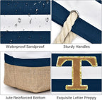 Becokan Beach Bag Initial Beach Tote - Image 2