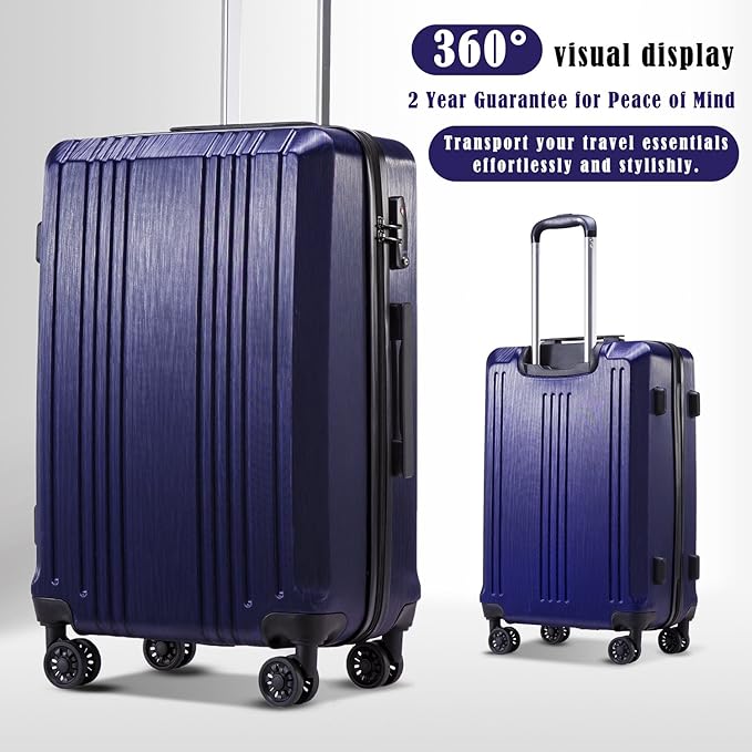 Coolife Luggage Expandable Suitcase PC+ABS 3 Piece Set - Image 2