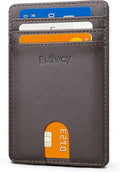 Buffway Mens Slim Wallet, Minimalist Thin Front Pocket Leather Credit Card by Buffway