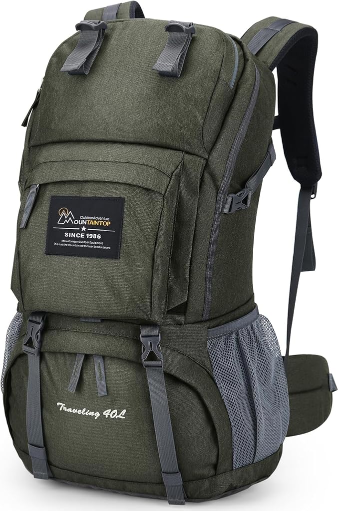 MOUNTAINTOP 40L Hiking Backpack Lightweight Travel Backpack by MOUNTAINTOP