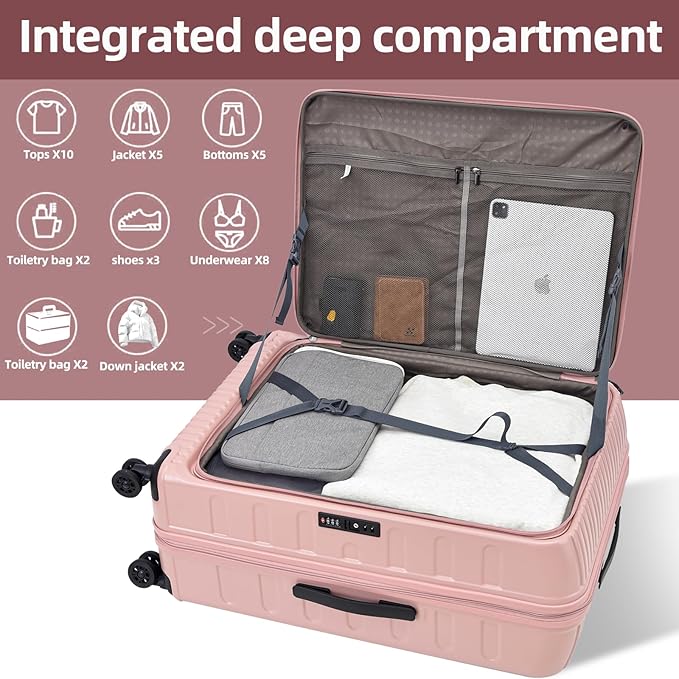 29 Inch Luggage with Expansion & Side Opening Design, 50 * 31*76cm, 117L~133L - Image 3
